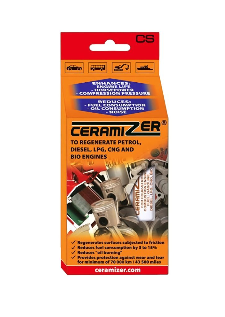 Ceramizer CS engine oil additive bottle for 4-stroke engine protection and wear reduction